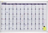 Franken Jahresplantafel X-tra Line VO-12 90x60cm 12Monate wei&szlig; Franken Plastik