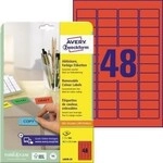 Avery Zweckform Etikett L6038-20 45,7x21,2mm rot 960 St./Pack. 129196530
