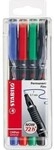 Stabilo Folienschreiber OHPen 842/4 F 0,7mm perm. sort. 4St. 156011899