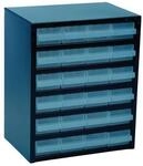 Raaco Kleinteilemagazin B357xT255xH435mm galvanisiertes Stahlbl.24 Schubl.