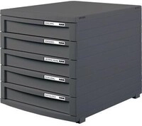 Han Schubladenbox CONTUR 1505-191 DIN A4/B4/C4 5Sch&uuml;be geschl dgr/dgr 127005682