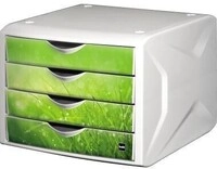 Helit Schubladenbox Chameleon H6129650 4Sch&uuml;be A4/C4 springtime 127213368