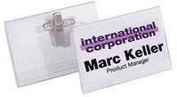 Durable Namensschild 815719 40x75mm Kombiklemme tr 50 St./Pack. 124036600