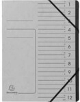 Exacompta Ordnungsmappe 541211E DIN A4 12F&auml;cher Karton grau 127613280