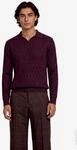Herren Strickpullover mit Hemdkragen Strukturmuster