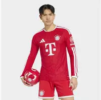 FC Bayern Authentic Langarm Trikot Home 26-27 - Rot - Heimtrikot - Herren - adidas