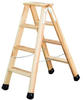GÜNZBURGER STEIGTECHNIK Stufen-Stehleiter aus Holz, 2x4 Stufen: Robust, sicher,