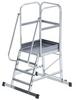 A-Podest-Treppe 4 Stufen, Aluminium, fahrbar - Perfekte Arbeitshöhe & mobiler Stand