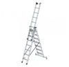 GÜNZBURGER STEIGTECHNIK 3-teilige Aluminium Stufen-Mehrzweckleiter mit nivello®