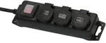 Std-Verteiler 3fach 2m H07RN-F3G1.5 schwarz, mit Schalter, IP44 brennenstuhl