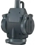 Schuko-ultra-3fach-Vollgummi- H&auml;ngekupplung, IP 54, schwarz ABL