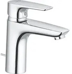 Waschtischmischer KLUDI PURE & SOLID 100mm mit Zugstange- Ablaufgarnitur chrom