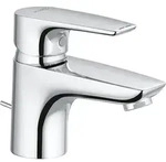 Waschtischmischer KLUDI PURE & SOLID 60mm mit Zugstange- Ablaufgarnitur chrom