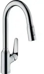 Sp&uuml;ltischmischer Hansgrohe 220 Focus M42 herausziehbare Geschirrbrause Ausladung 207