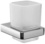 Glashalter emco trend chrom, Kristallglas satiniert
