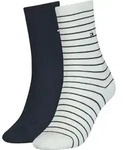 TOMMY HILFIGER Damen Socken Small Stripe 2er Pack - wei&szlig; - 35|36|37|38