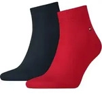 TOMMY HILFIGER Herren Kurzsocken Quarter Flag 2er Pack - rot|blau - 39|40|41|42