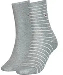 TOMMY HILFIGER Damen Socken Small Stripe 2er Pack - grau - 39|40|41|42