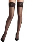 Wolford Damen Halterlose Str&uuml;mpfe Satin Touch Stay-Up 20 DEN - schwarz - M