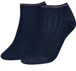 TOMMY HILFIGER Damen Sneaker Socken Shine 2er Pack - blau - 35|36|37|38