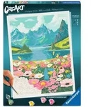 Ravensburger CreArt, Malen nach Zahlen Adults Premium - Blumenmeer am Bergsee