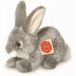 Teddy-Hermann - Hase sitzend grau,18 cm - grau|rosa
