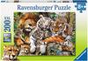 Ravensburger Puzzle - Schmusende Raubkatzen, 200 XXL-Teile