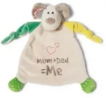 NICI Schmusetuch Hund"Mum+Dad=Me"