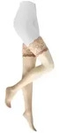 KUNERT Damen Halterlose Str&uuml;mpfe Satin Look 20 DEN - natur - 38|39|40