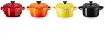 Le Creuset Mini-Cocotte 4er Set - rot|orange|gelb|schwarz