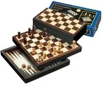 Philos-Spiele Reise-Schach-Backgammon-Dame-Set, magnetisch, Feld 22 mm 2507