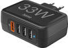 Hama Schnellladegerät 4 Ports, Qualcomm® 3.0, 4x USB-A, 33 W, Schwarz