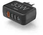 HAMA Schnellladeger&auml;t 4 Ports, Qualcomm&reg; 3.0, 1x USB-A QC, 3x USB-A, 33 W, Schw. -