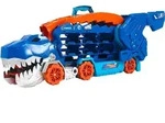 Der Hot Wheels City Ultimative Transporter verwandelt sich in einen T-Rex mit