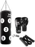 Sparring Boxsack strapazierf&auml;higem Segeltuch 4 verchromte Stahlketten und...
