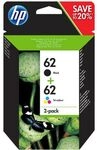 HP 62 (N9J71AE) - Schwarz + 3 Farben - Druckerpatrone - Multipack
