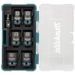Makita Schlagnuss Set 7 teilig 1/2 Zoll Vierkant Sechskant-Adapter CR-MO E-16592