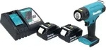 Makita DHG 180 RG Akku Hei&szlig;luftgebl&auml;se 18 V 550 &deg;C + 2x Akku 6,0 Ah +...
