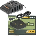 Procraft C20/6.5 Schnell Ladeger&auml;t 20 V 6,5 Ampere f&uuml;r Li-Ion Akkus