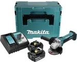 Makita DGA 452 RMJ Akku Winkelschleifer 18 V 115 mm + 2x Akku 4,0 Ah +...