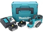 Makita DKP 180 RMJ Akku Hobel 18 V 82 mm + 2x Akku 4,0 Ah + Ladeger&auml;t + Makpac