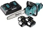 Makita DUC 353 PG4 Akku Kettens&auml;ge 36V ( 2x18V ) Brushless 35 cm + 4x 6,0 Ah Akku +