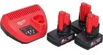 Milwaukee M12 NRG-603 Starter Set 3x 12 V 6,0 Ah ( 4933459208 ) Li-Ion Akku +...