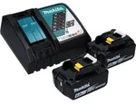 Makita DVR 450 RG Akku Betonverdichter 18 V 1,2 m + 2x Akku 6,0 Ah + Ladeger&auml;t