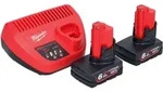 Milwaukee M12 NRG-602 Starter Set 2x 12 V 6,0 Ah ( 4933451903 ) Li-Ion Akku +...