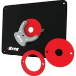 KREG PRS4034 Fr&auml;stisch Einlegeplatte vorgebohrt 298 x 235 x 9 mm + 3x Reduzierring