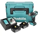 Makita DHP 487 RGJ Akku Schlagbohrschrauber 18 V 40 Nm Brushless + 2x Akku 6,0...