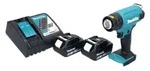 Makita DHG 180 RT Akku Hei&szlig;luftgebl&auml;se 18 V 550 &deg;C + 2x Akku 5,0 Ah +...