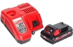 Milwaukee M18 NRG-301 Akku Starter Set High Output 18 V 3,0 Ah / 3000 mAh...