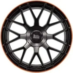 MAM GT1 Matt Black Lip Orange Alufelge 19 Zoll ET42 5x112 ML66,6